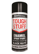 Paint Factory Tough Stuff Black Matt Enamel Spray Paint 400ml