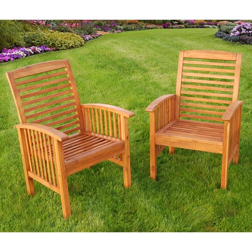 Set of 2 Outdoor Patio Chairs with Cushions