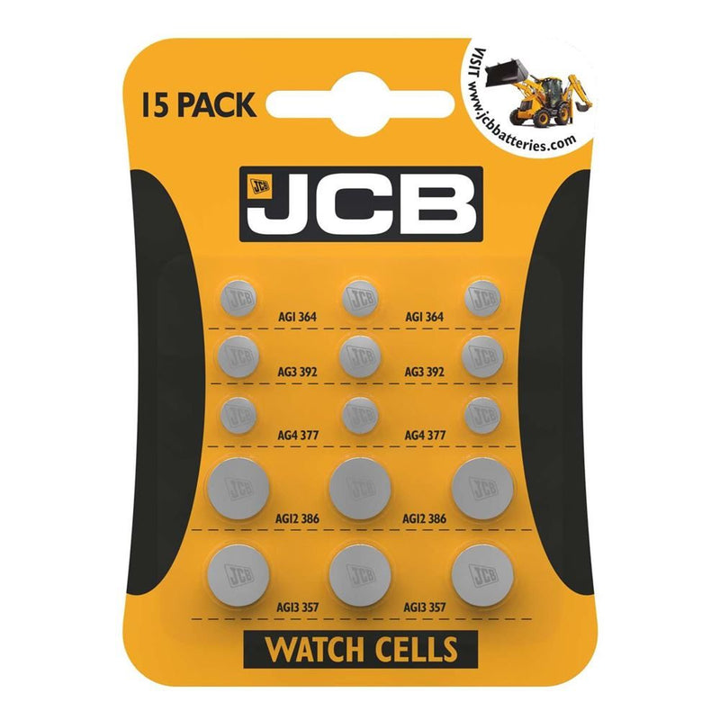 JCB Coin Cell Mix Batteries 15pk