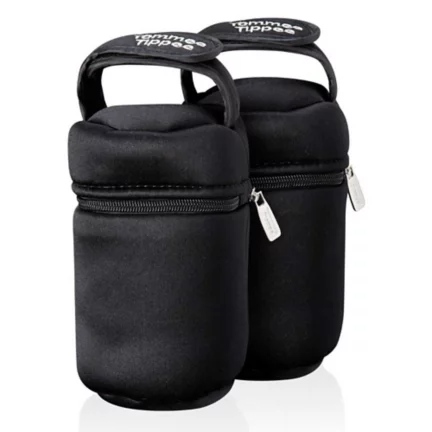 Tommee Tippee Closer to Nature Insulated Bottle Bag 2pk Black