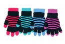 Childs Striped Knitted Gloves