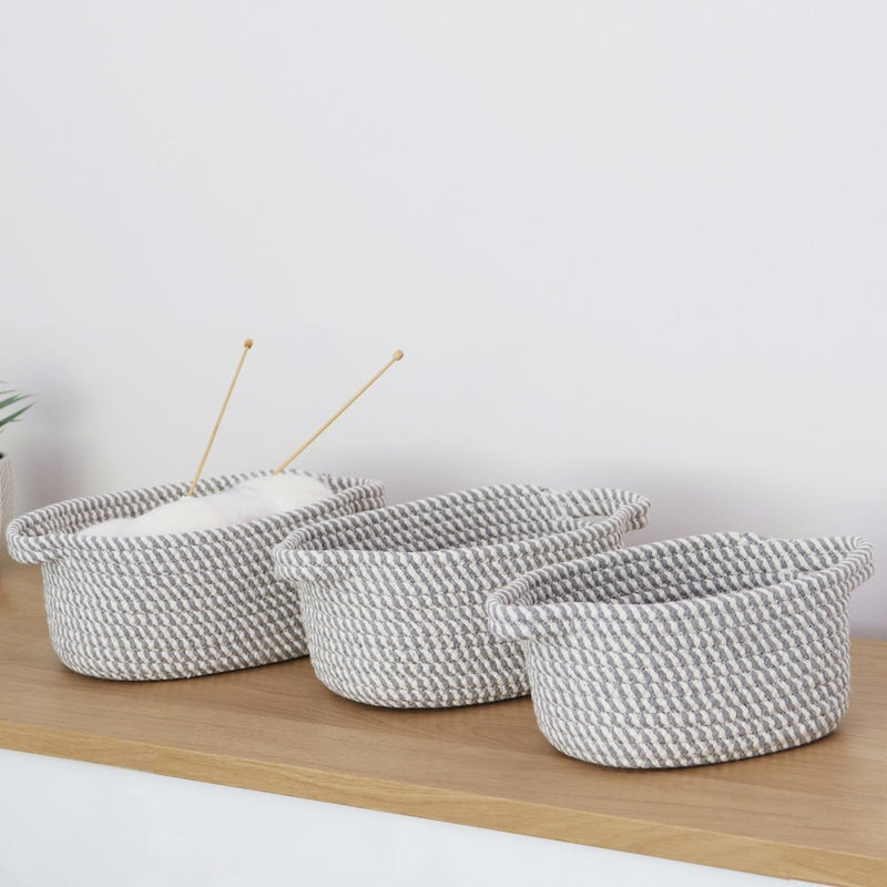 Edison Cotton Rope Storage Baskets - Set of 3