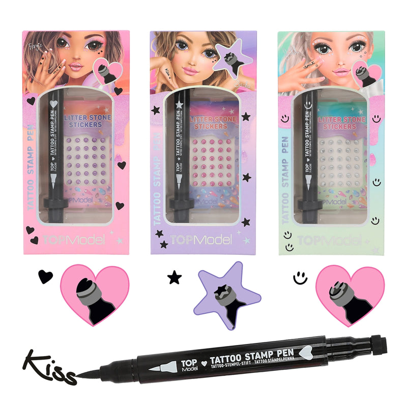 Top Model Tattoo Pen With Glitter Stones