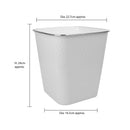 Glaize Square Plastic Waste Bin 8L - White