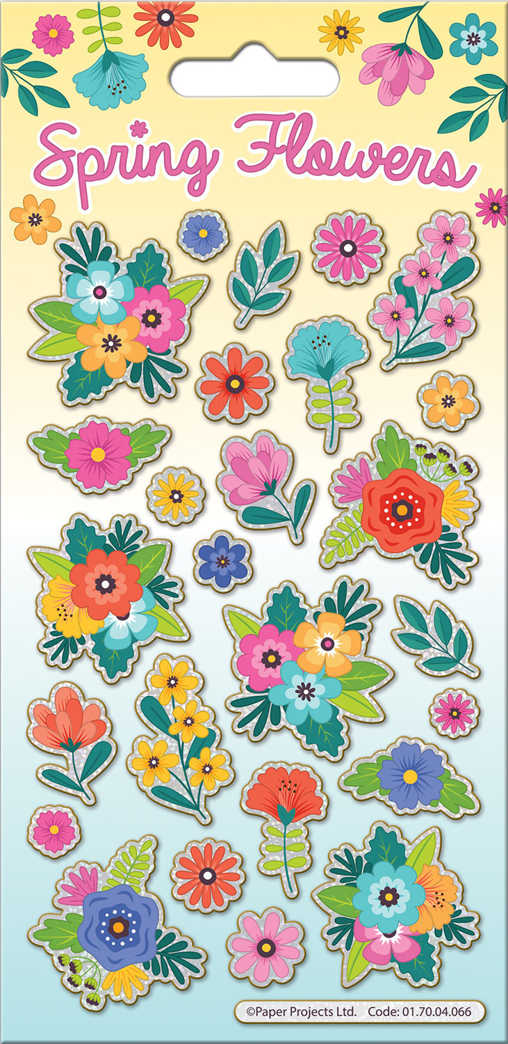 Sparkle Sticker Sheet - Spring Flowers