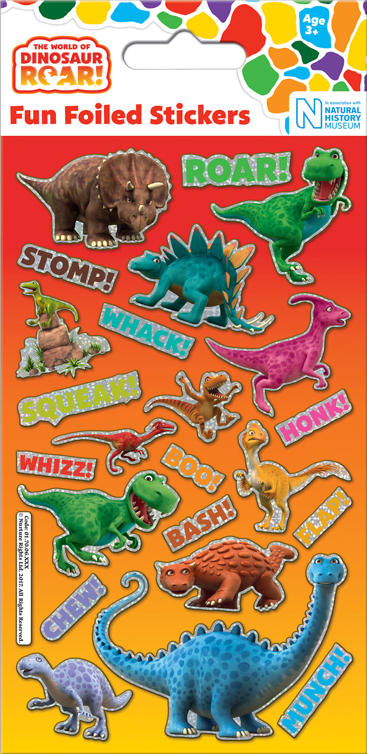 Foiled Sticker Sheet - The World of Dinosaur Roar!