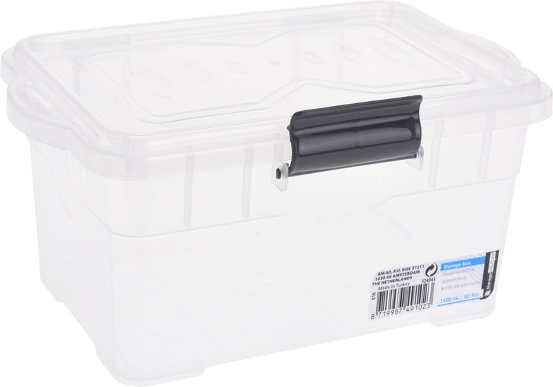 Clear Storage Box With Lid 1500ml