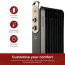 Rediffusion Vintage 9 Fin Oil Filled Radiator 2000W in Black
