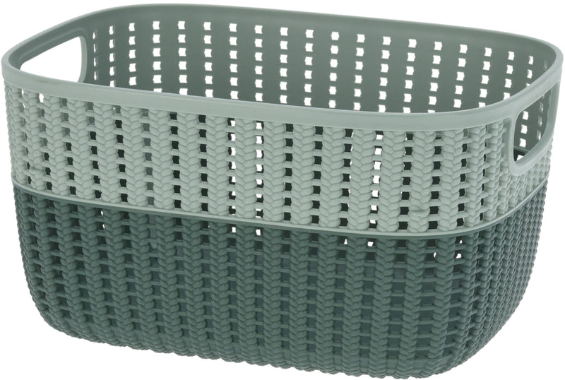 Knit Effect 2 Tone Storage Basket 6.8L Assorted