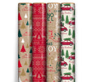 Christmas Gift Wrap Simulated Kraft 4m - Assorted