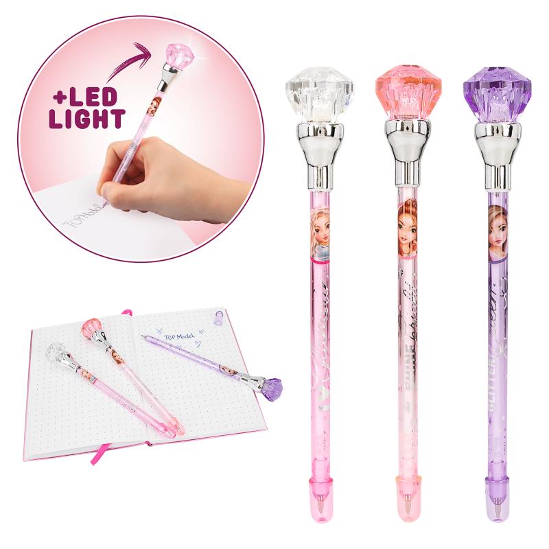 Top Model Glitter Queen Pen With Light Assorted