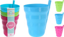 Plastic Cup With Straw 3 Pack