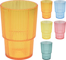 Ribbed Coloured Plastic Cup 475ml Assorted