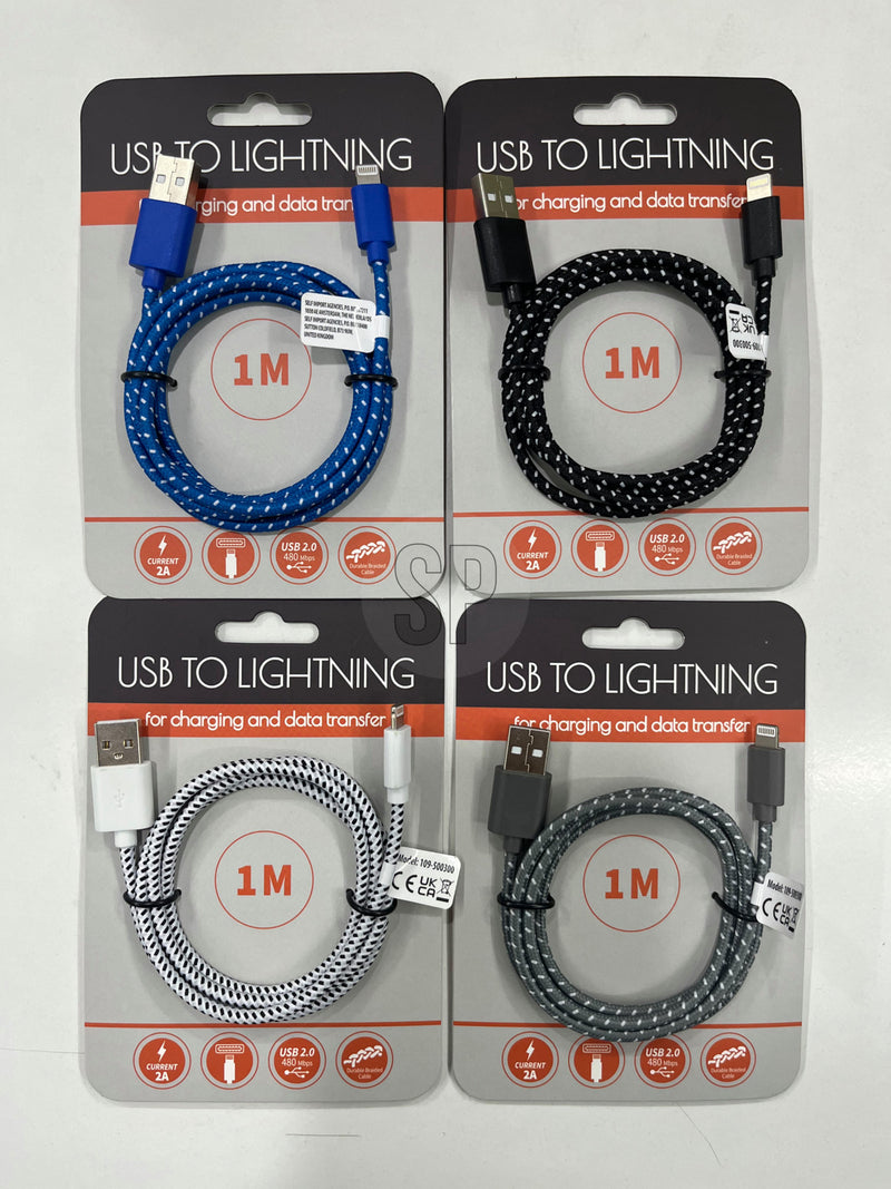 Phone Charging Cable USB To Lightning 1M