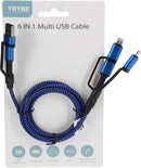 6 In 1 Multi USB Charging Cable 1M