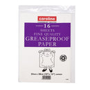 Greaseproof Paper Sheets 16pk