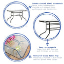 Large Glass Top Garden Table - Black