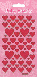 Sparkle Sticker Sheet - Ruby Hearts
