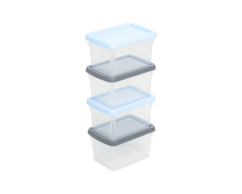 Wham Set Of 4 Storage Box & Lid 1.5L