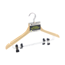Wooden Coat Hangers With Clips 2 Pack
