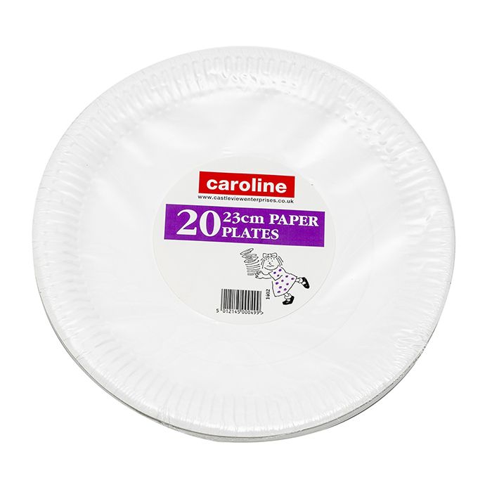 White Paper Plates 9in 20pk