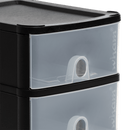 Handy 3 Drawer Tower - Black/Clear