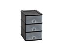 Handy 3 Drawer Tower - Black/Clear