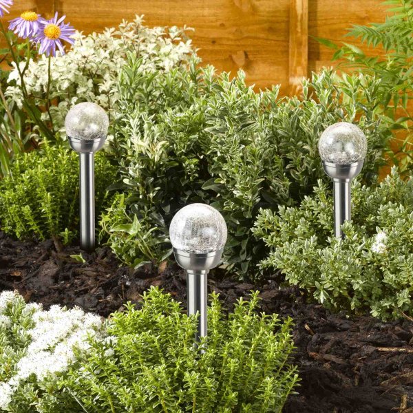 Solar Glow Orb Glass Stake Light