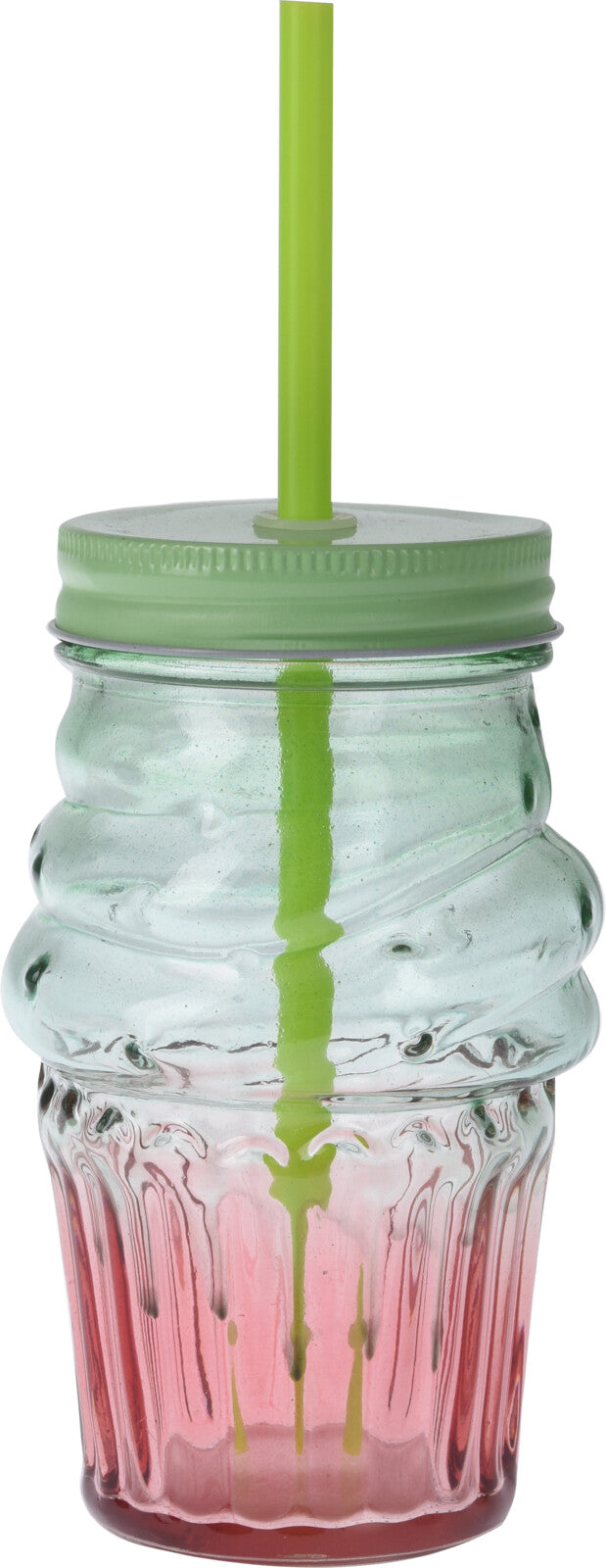 Ombre Drinking Glass With Straw Assorted