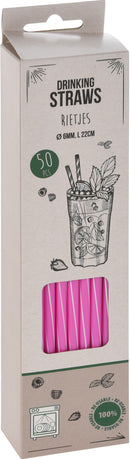 Reusable Coloured Plastic Straws 50 Pack