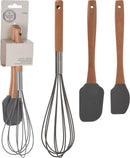 Kitchen Tool Set - Silicone with Beach Handle 3pce