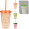 Freezable Drinks Cup With Straw Assorted