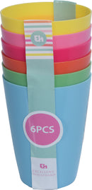 Plastic Cups Coloured 270ml 6 Pack