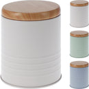 Storage Tin With Wooden Lid Assorted