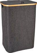 Laundry Hamper with Bamboo Rim