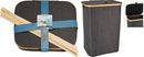 Laundry Hamper with Bamboo Rim