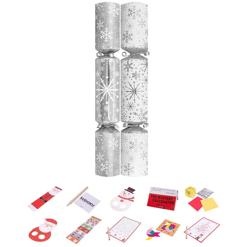 Silver Snowflake Christmas Cracker 10pk