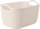 Cream Knit Effect Storage Basket - Medium