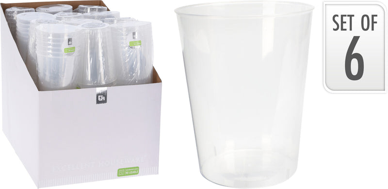 Reusable Plastic Cups 500ml 6pk