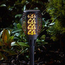 Solar Compact Flaming Torch Light - Black