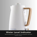 Scandi 1.7L Kettle Matte Cream with Wood Effect