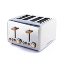Scandi 4 Slice Toaster Matte Cream with Wood Effect