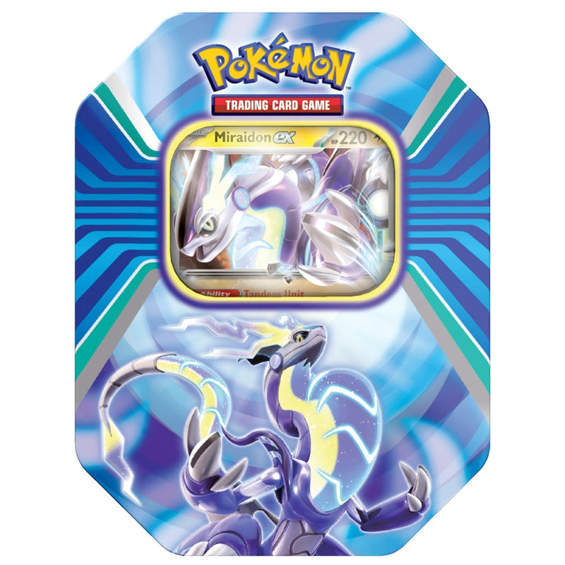 pokemon cards tin uk Pokemon Scarlet & Violet Paldea Legends Tin Assortment – JAC Stores IOM