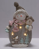 Ceramic LED Snowman 41cm