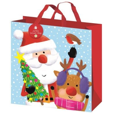 Woven Santa Christmas Gift Bag