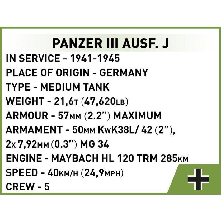 Cobi Panzer III Ausf. J Tank