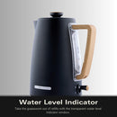 Scandi 1.7L Kettle Matte Black with Wood Effect