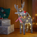 LED Sparkly Rattan Blitzen Reindeer