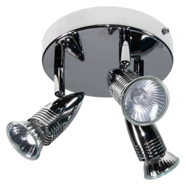 Indoor 3 Spotlight Mini Plate - Brushed Chrome