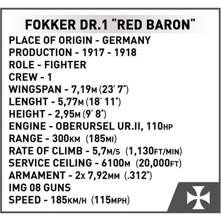 Cobi Fokker Dr.1 Red Baron Plane